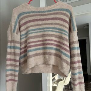 Altar'd State Cream Striped Sweater